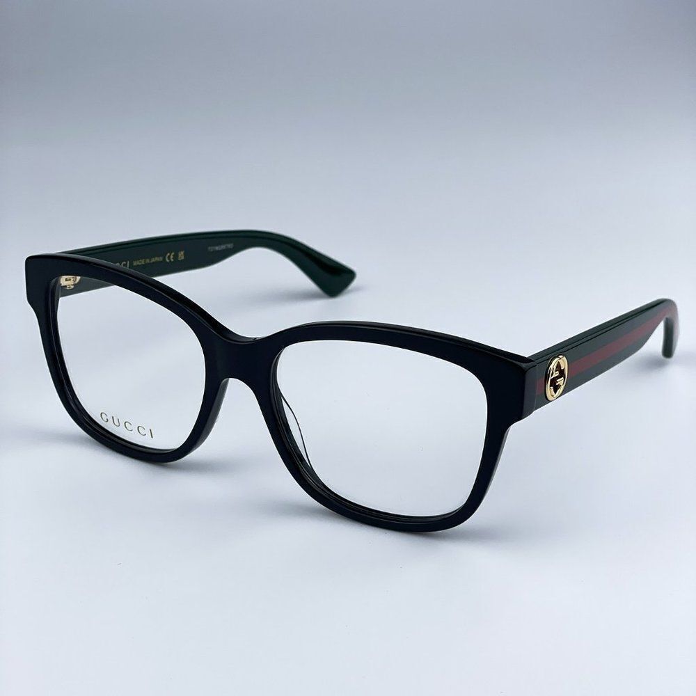 NEW Gucci GG0038ON 011 Black Green Square Women Eyeglasses - Picture 5 of 14